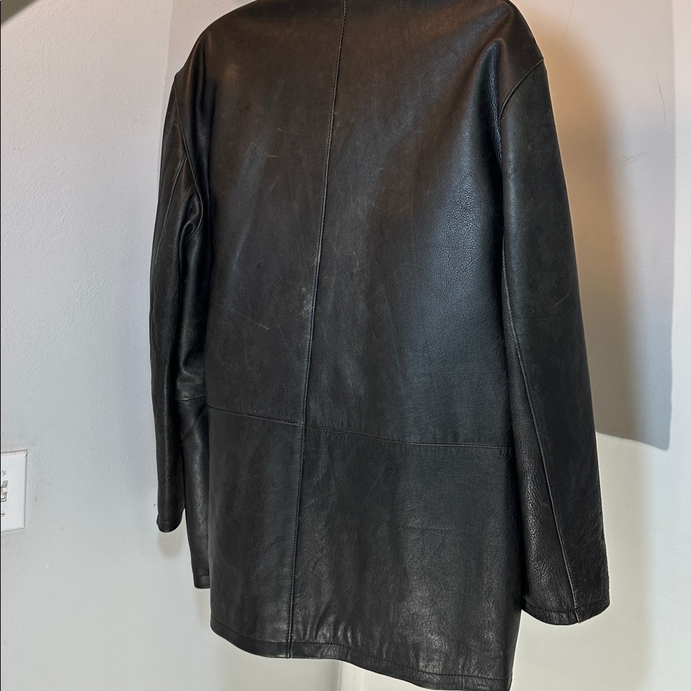 Colebrook Lined Signature Distressed Leather Coat & Scarf XL Like New - Picture 11 of 15